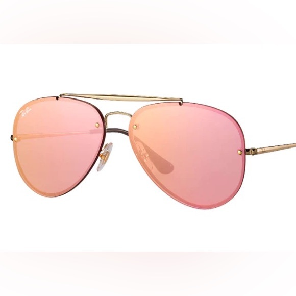 Ray Ban BLAZE Aviator Pink Mirrored Lens Gold Frame DISCONTINUED - Picture 3 of 9